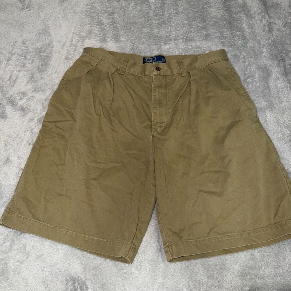 Polo Ralph Lauren Tyler Short Pleated Chino Shorts Khaki Men's 33